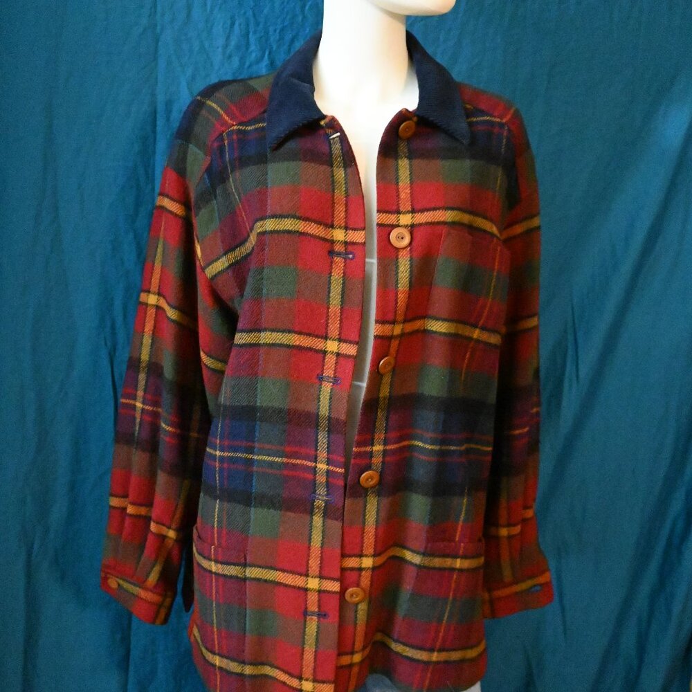 Talbots Button Up Flannel Coat - image 1